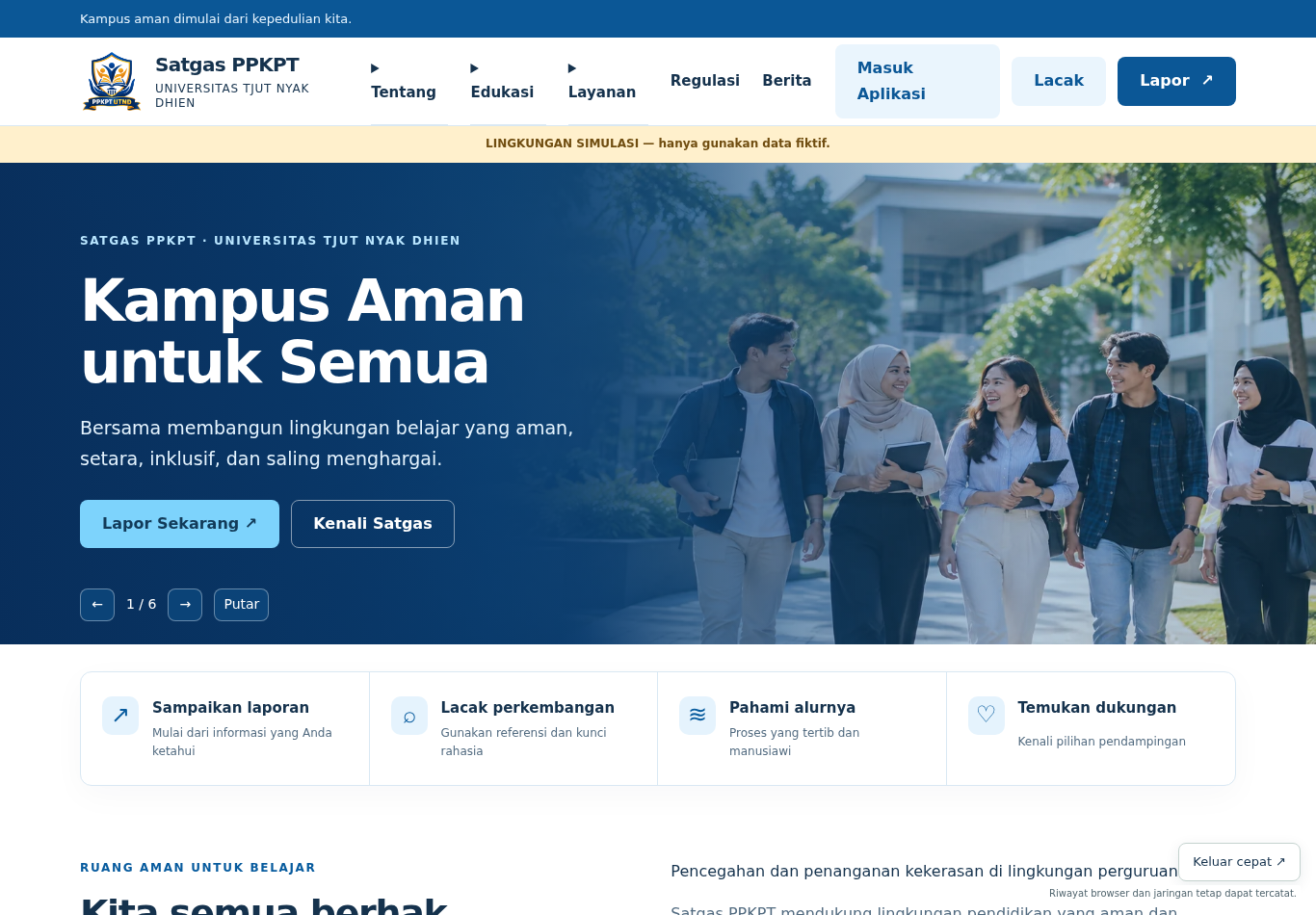 Beranda dan navigasi website