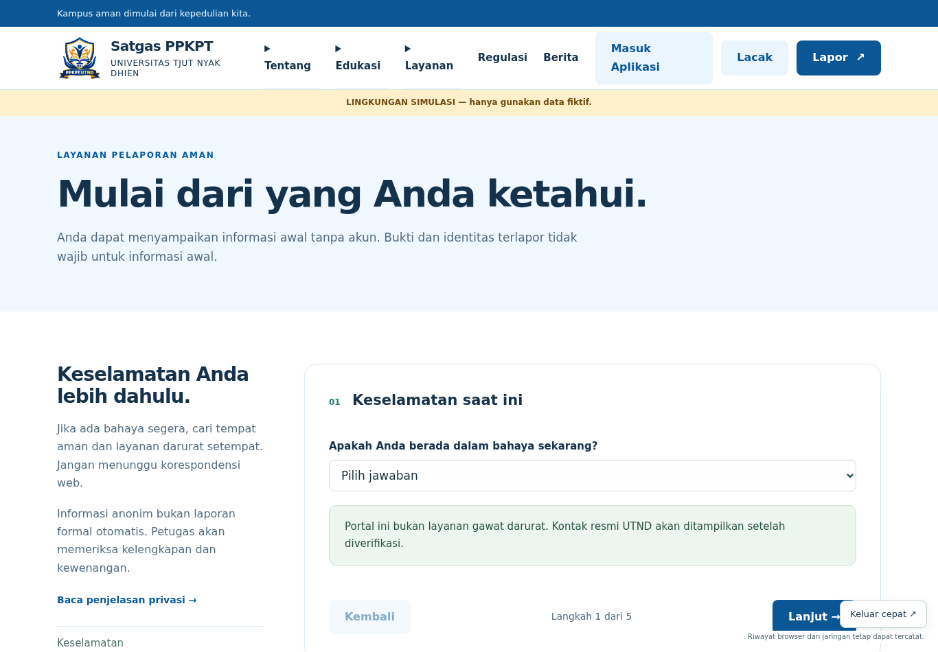 Langkah 1: keselamatan