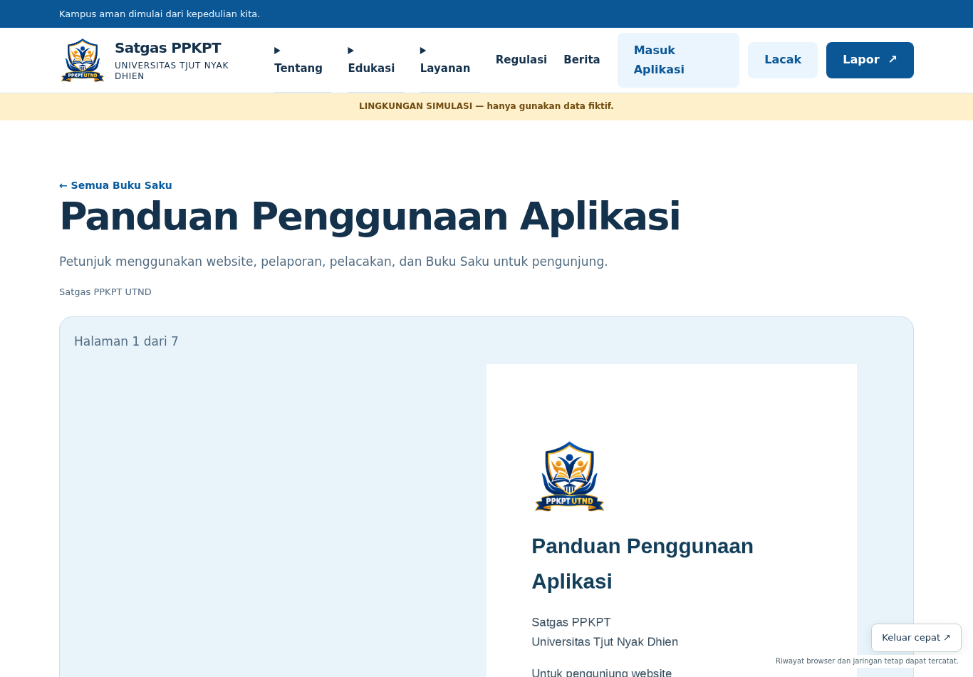 Pembaca buku dengan animasi halaman